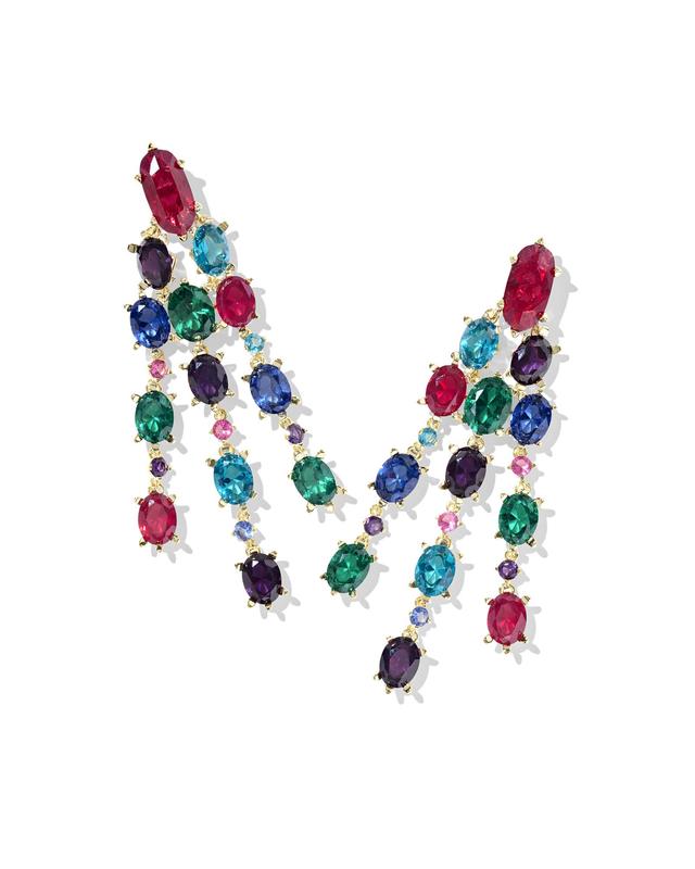 Kendra Scott Cailin Gold Statement Earrings | Mix