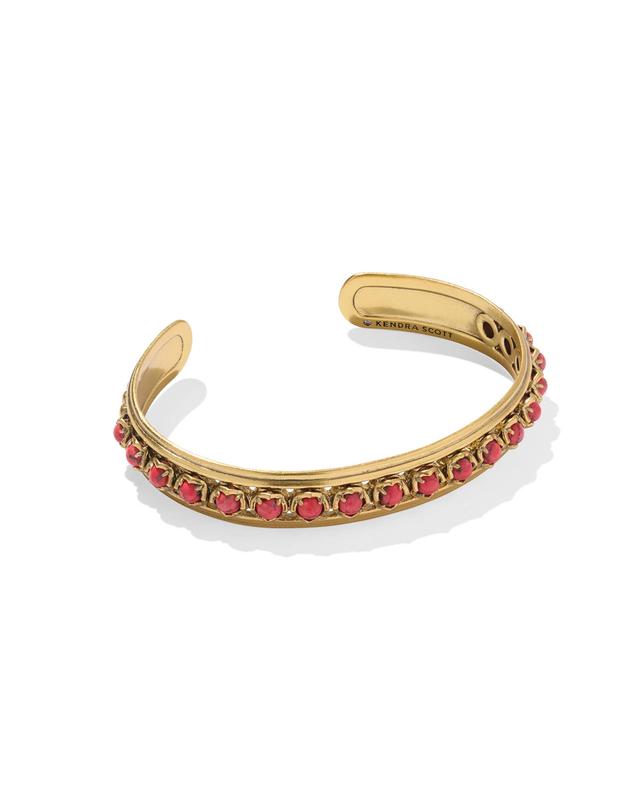 Kendra Scott Ida Vintage Gold Cuff Bracelet in Bronze Veined Red Magnesite | Bronze Veined Magnesite/Metal