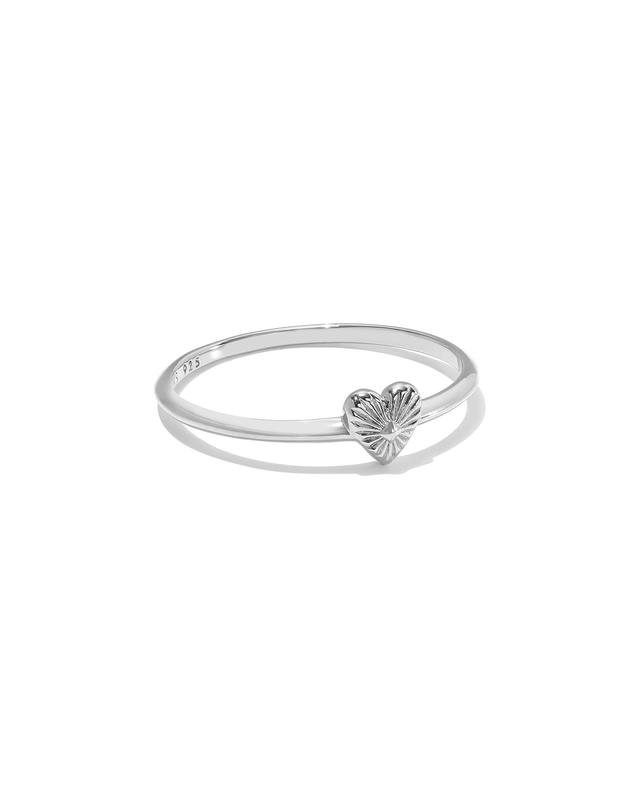 Kendra Scott Maia Heartburst Band Ring in Sterling Silver | Metal | Size 12