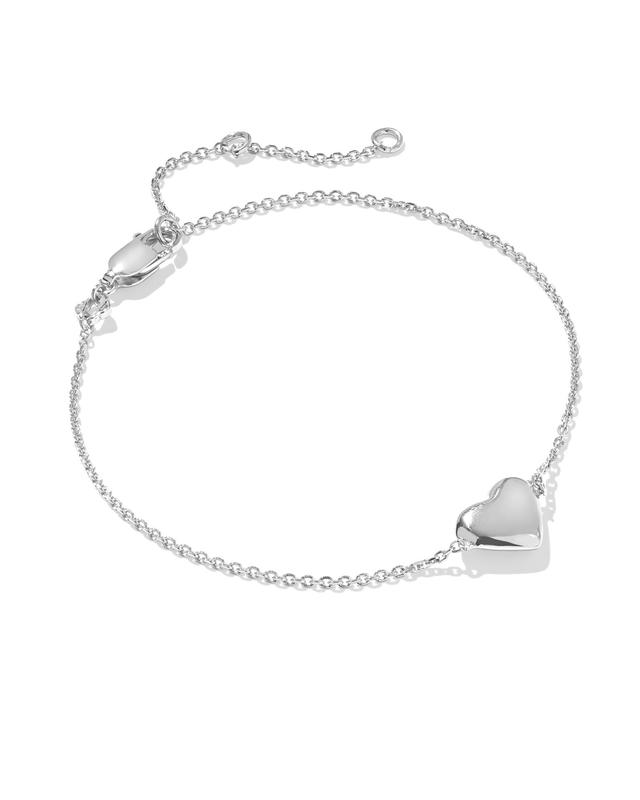 Kendra Scott Jasmine Heart Delicate Chain Bracelet in Sterling Silver | Metal
