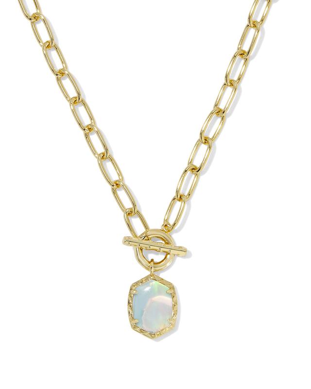 Kendra Scott Daphne Convertible Gold Link and Chain Necklace | Opalescent Resin/Metal