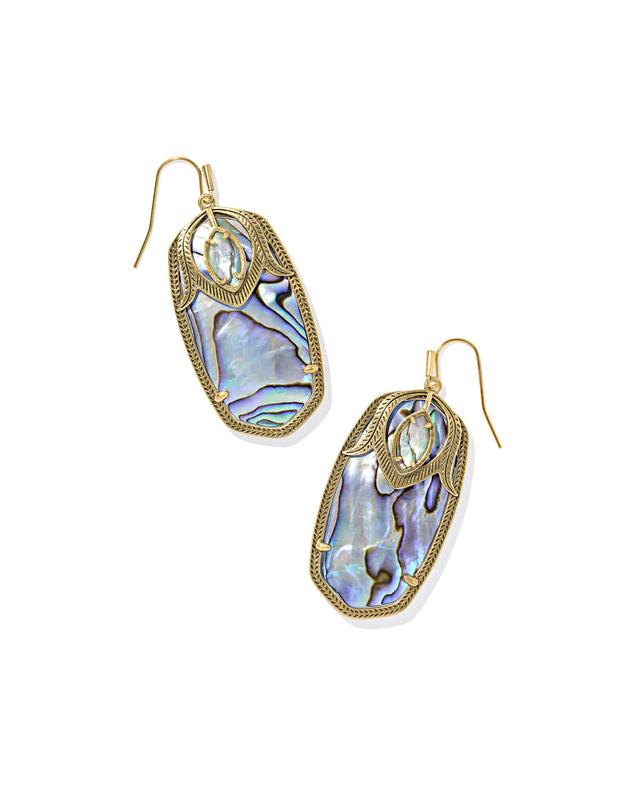 Kendra Scott Darby Vintage Gold Drop Earrings | Abalone Mix