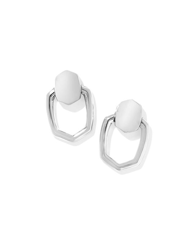 Kendra Scott Kaia Silver Open Frame Earrings | Metal