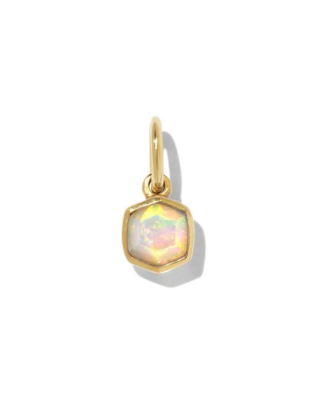 Kendra Scott Davie 18k Gold Vermeil Charm in White Lab Grown Opal | Kyocera Opal
