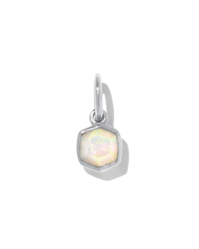 Kendra Scott Davie Sterling Silver Charm in White Lab Grown Opal | Kyocera Opal