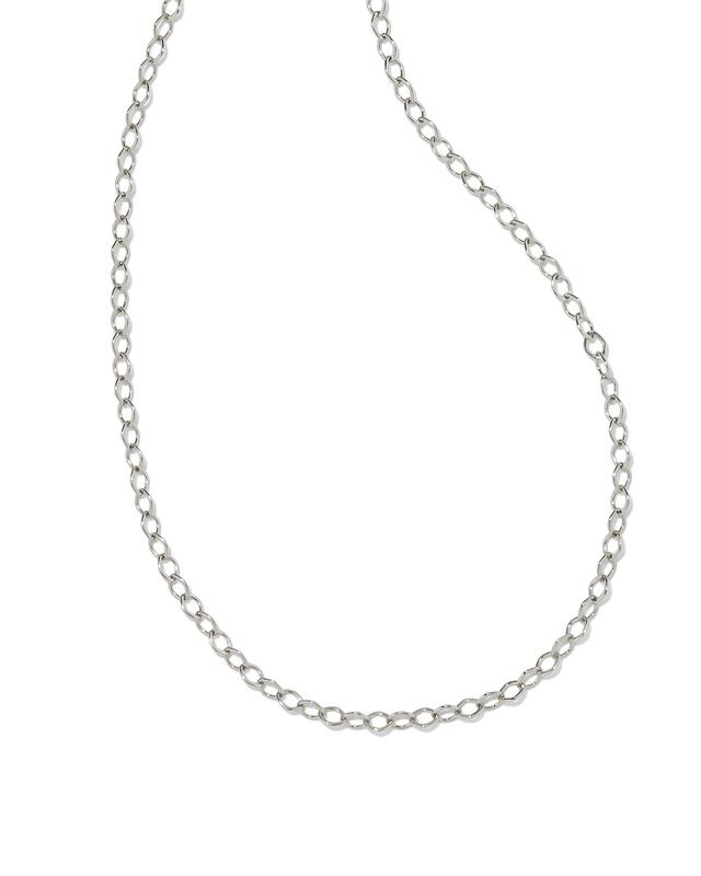 Kendra Scott Kit Silver Chain Necklace in White CZ | Crystal/Metal Rhodium