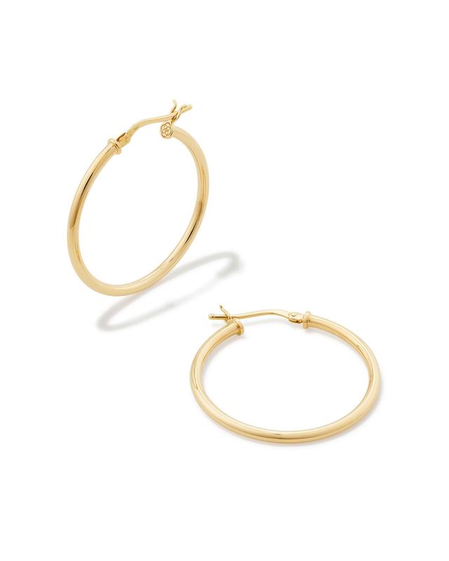 Kendra Scott Giana 30mm Hoop Earrings in 14k Yellow Gold | Metal