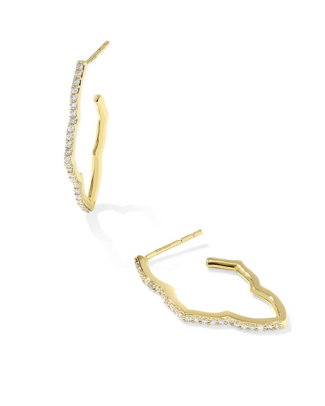 Kendra Scott 0.24 ct Abbie 14k Yellow Gold Pave Hoop Earrings | Diamonds