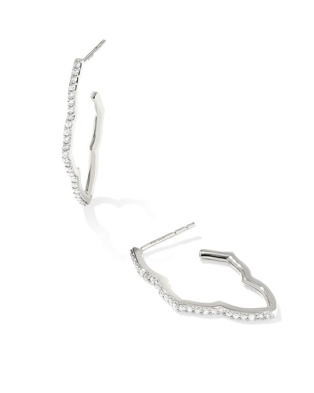 Kendra Scott 0.24 ct Abbie 14k White Gold Pave Hoop Earrings | Diamonds