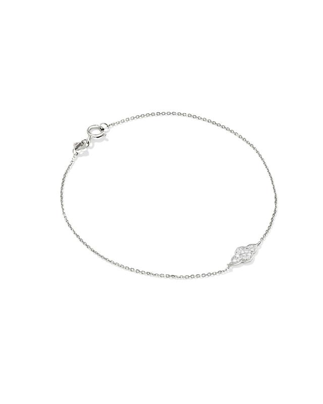 Kendra Scott Abbie 14k White Gold Pave Delicate Chain Bracelet | Diamonds