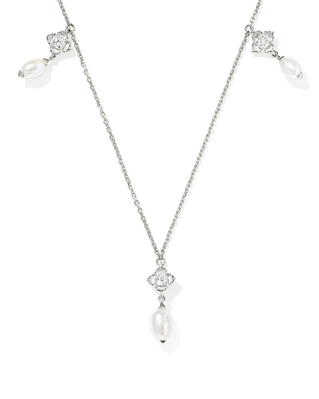 Kendra Scott 0.21 ct Lab Grown Diamond Dira 14k White Gold Pearl Strand Necklace | Freshwater Cultured Pearl