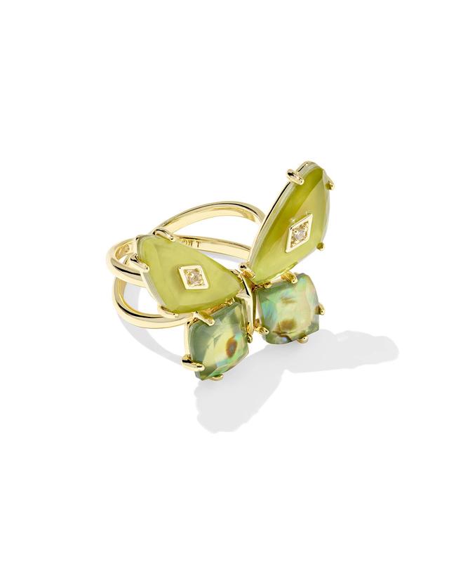 Kendra Scott Bianca Butterfly Gold Cocktail Ring | Mix | Size 9