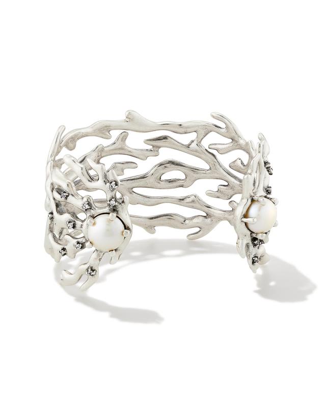 Kendra Scott Shea Statement Cuff Bracelet in Vintage Silver | Pearl/Metal