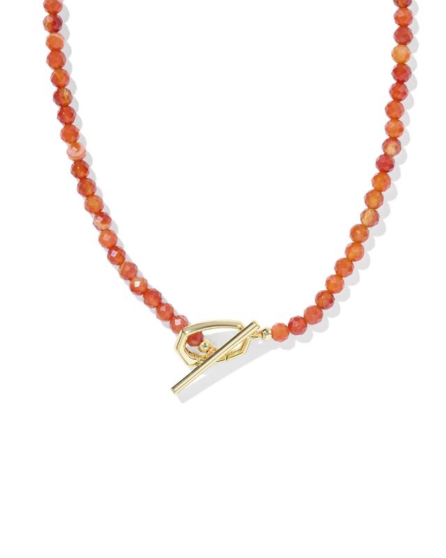 Kendra Scott Sylvia Gold Strand Necklace | Banded Agate