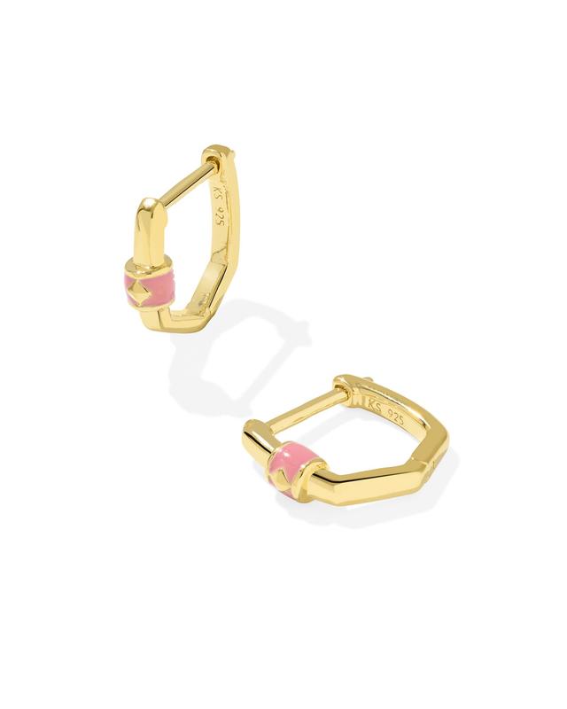 Kendra Scott Davie 18k Gold Vermeil Enamel Huggie Earrings | Enamel/Metal