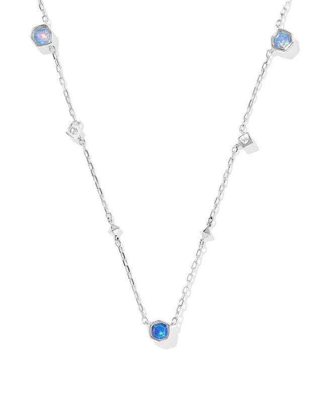 Kendra Scott Davie Trio Silver Strand Necklace | Opal