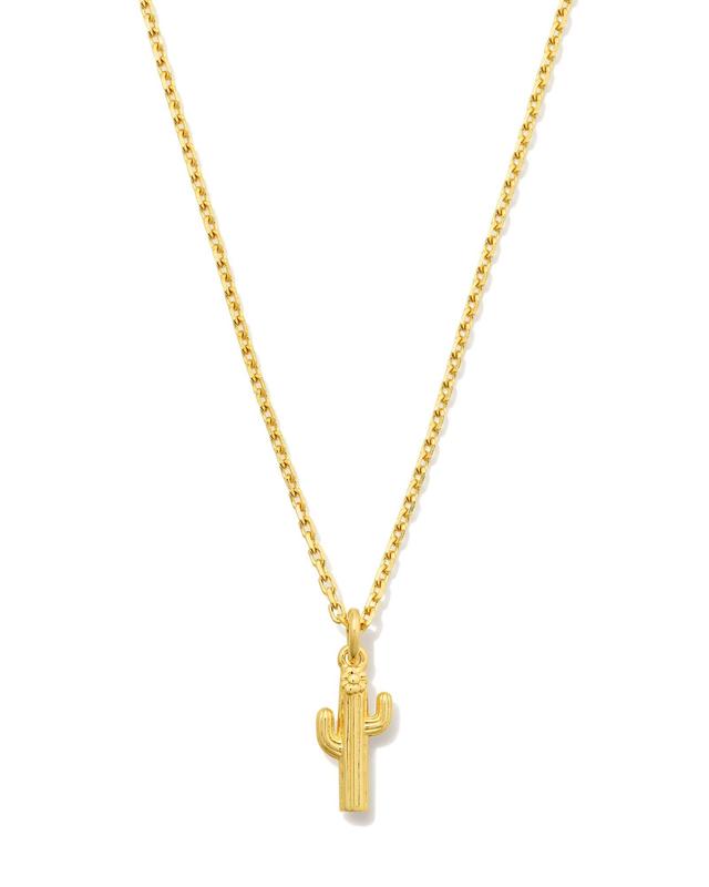 Kendra Scott Mini Cactus Pendant Necklace in 18k Gold Vermeil | Metal
