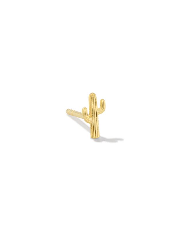 Kendra Scott Mini Cactus Single Stud Earring in 18k Gold Vermeil | Metal