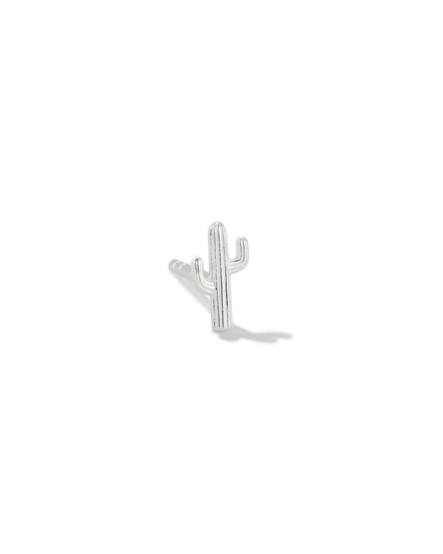 Kendra Scott Mini Cactus Single Stud Earring in Sterling Silver | Metal
