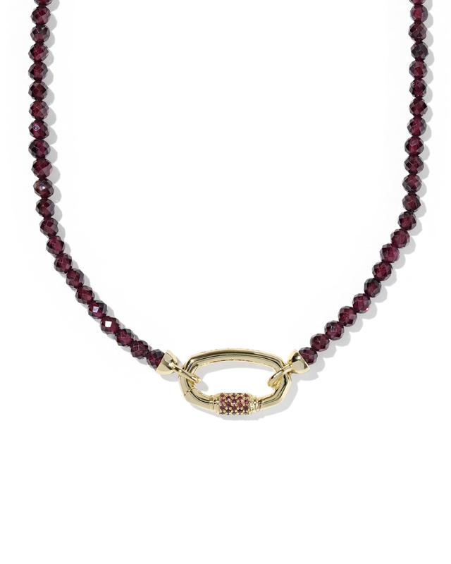 Kendra Scott Emery Gold Beaded Strand Necklace | Garnet