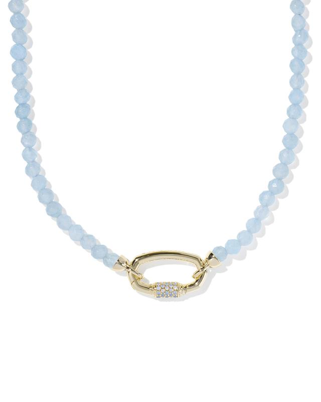 Kendra Scott Emery Gold Beaded Strand Necklace | Chalcedony