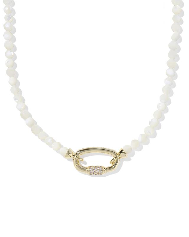 Kendra Scott Emery Gold Beaded Strand Necklace | Mother Of Pearl