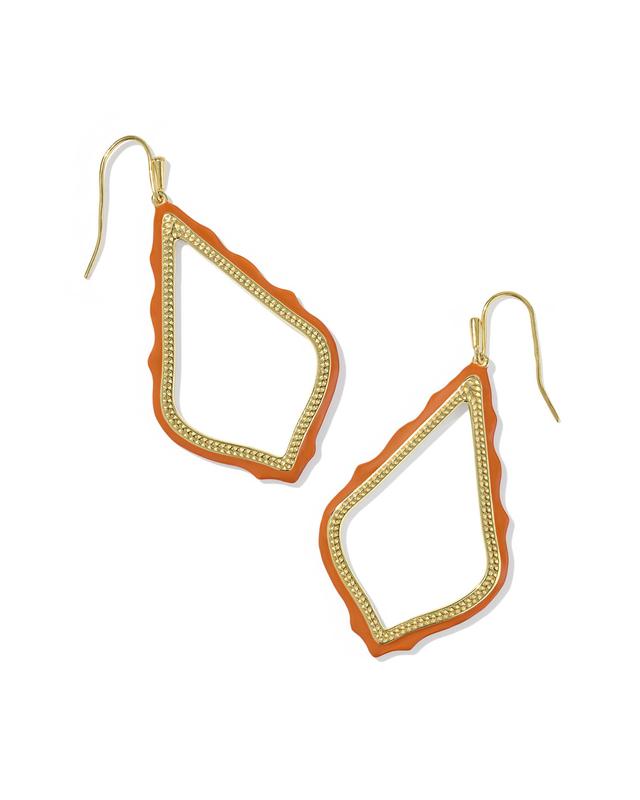 Kendra Scott Sophee Enamel Gold Open Frame Earrings | Enamel/Metal
