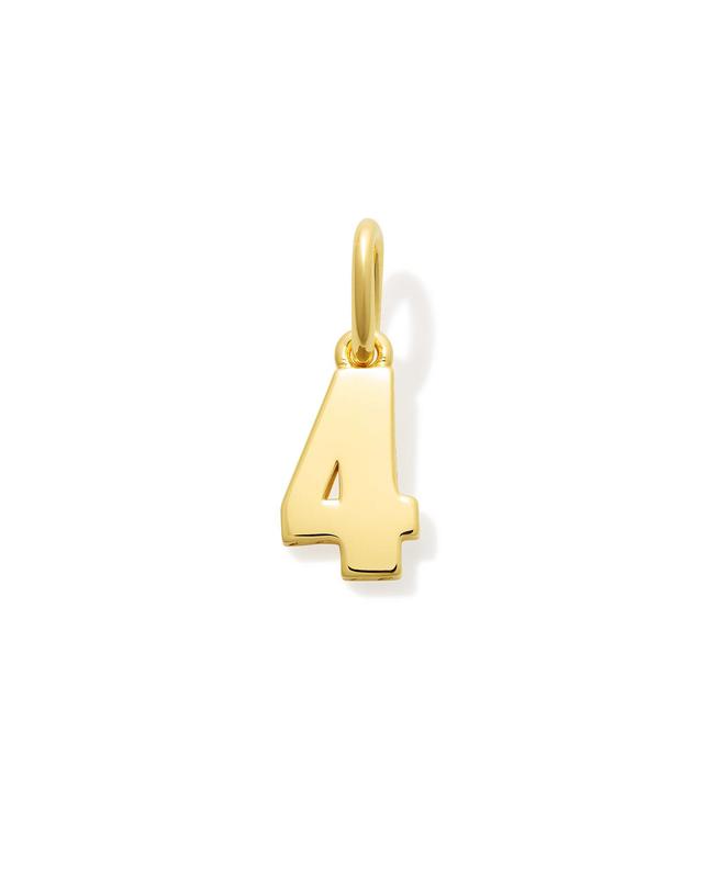 Kendra Scott Number 4 Charm in 18k Gold Vermeil | Metal
