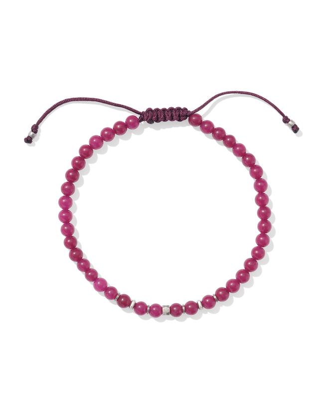 Kendra Scott Otto Oxidized Sterling Silver Beaded Bracelet in Maroon | Jade