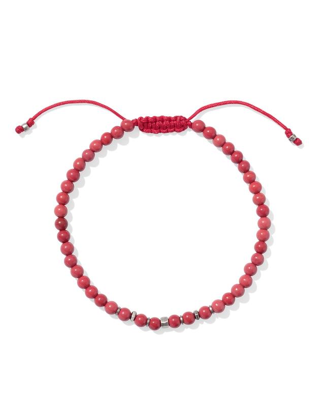 Kendra Scott Otto Oxidized Sterling Silver Beaded Bracelet in Red | Magnesite