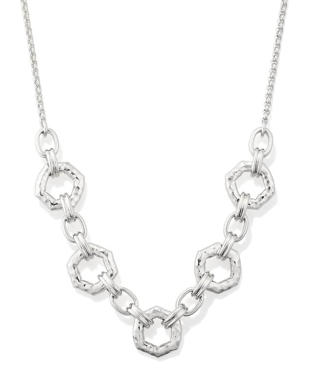 Kendra Scott Davie Sterling Silver Open Frame Chain Necklace | Metal
