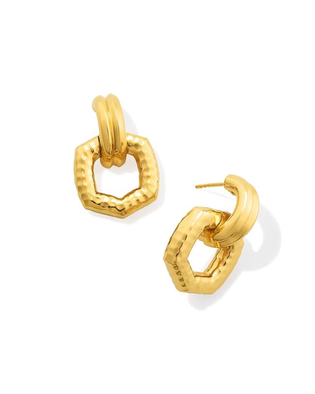 Kendra Scott Davie 18k Gold Vermeil Open Frame Huggie Earrings | Metal