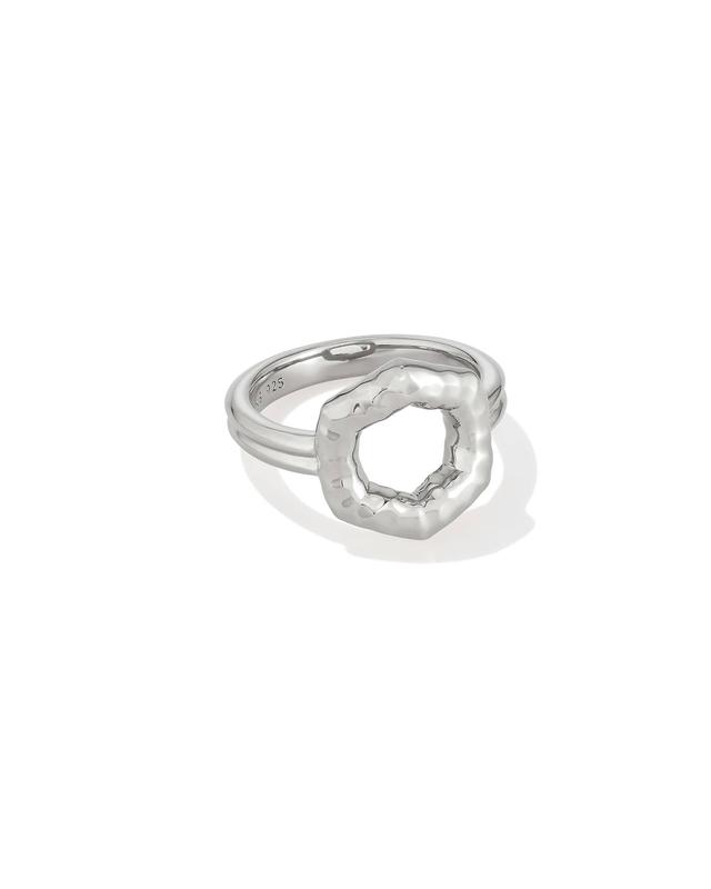 Kendra Scott Davie Sterling Silver Open Frame Ring | Metal | Size 5
