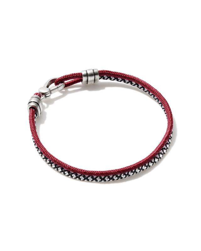 Kendra Scott Kenneth Oxidized Sterling Silver Corded Bracelet in Maroon Mix | Mixed Media