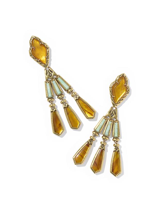 Kendra Scott Adeline Vintage Gold Statement Earrings | Mix