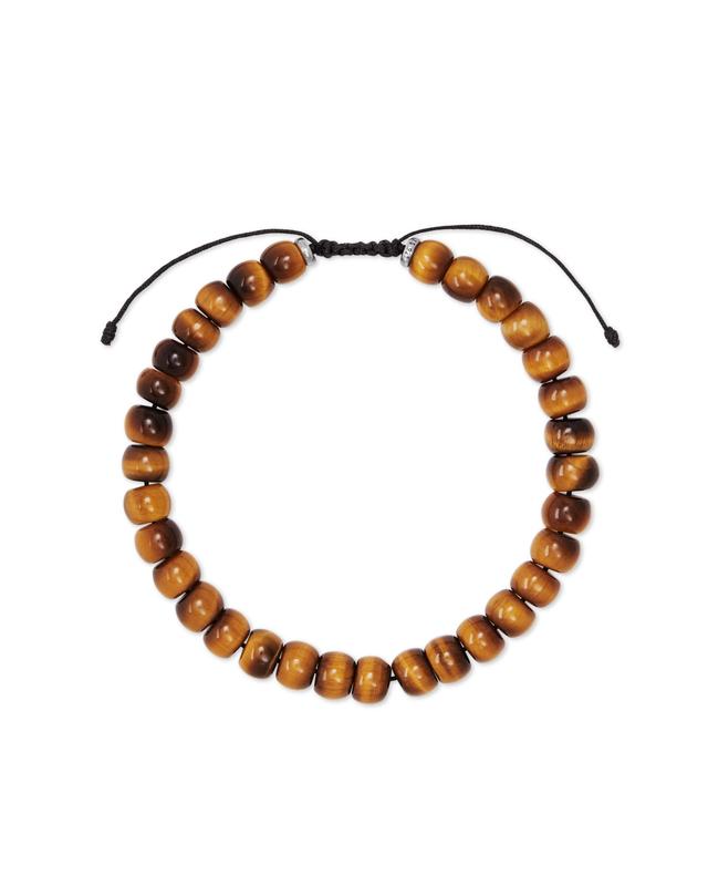 Kendra Scott Cade Oxidized Sterling Silver Corded Bracelet in Brown Tiger's Eye | Tigers Eye