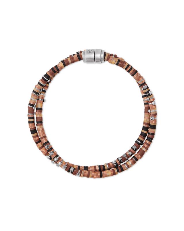 Kendra Scott Hicks Oxidized Sterling Silver Corded Bracelet in Tortoise Mix | Vinyl Beads