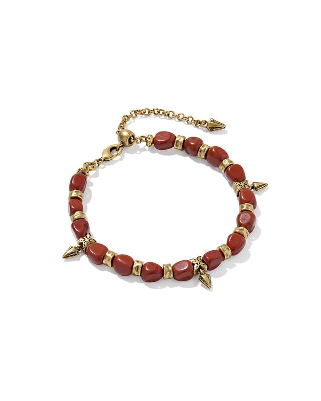 Kendra Scott Shera Vintage Gold Beaded Bracelet | Jasper/Metal