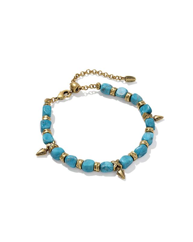 Kendra Scott Shera Vintage Gold Beaded Bracelet | Variegated Magnesite/Metal