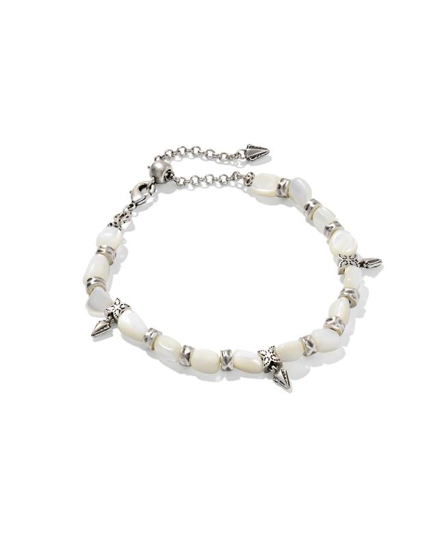 Kendra Scott Shera Vintage Silver Beaded Bracelet | Mother Of Pearl/Metal