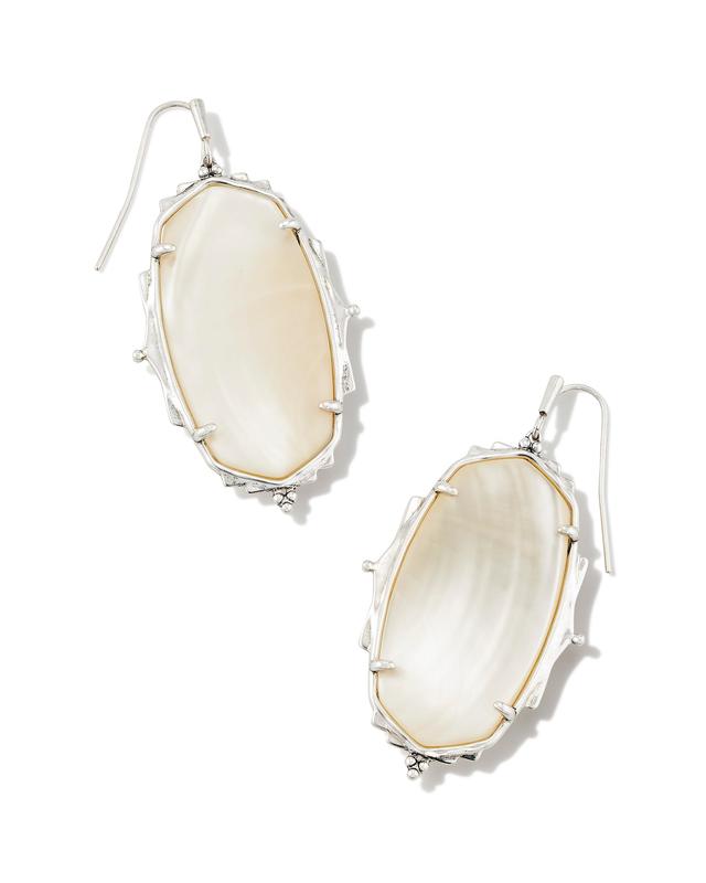 Kendra Scott Baroque Vintage Silver Ella Drop Earrings in Natural Mother-of-Pearl | Mother Of Pearl