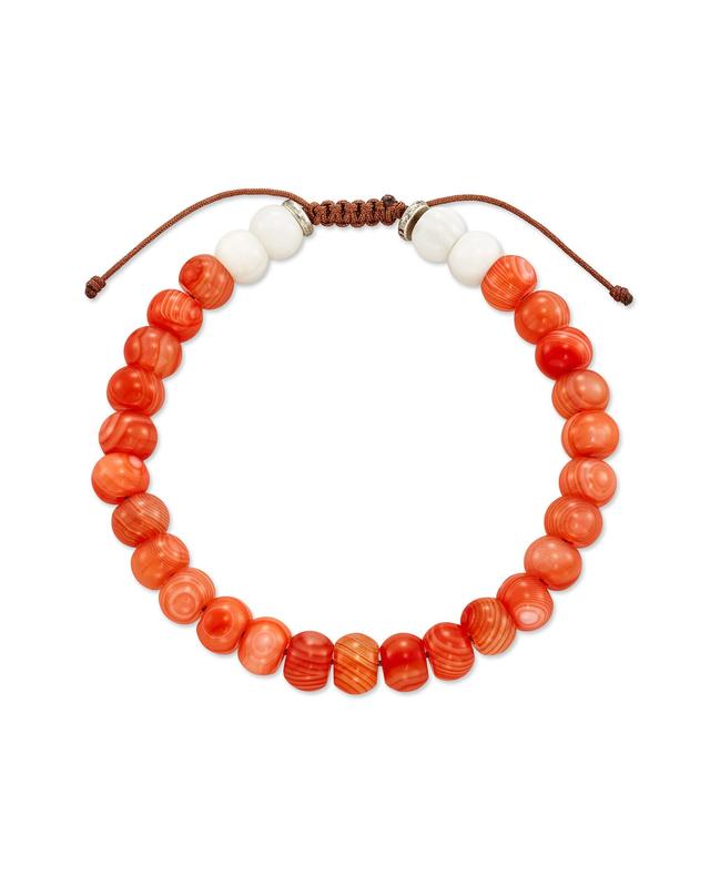 Kendra Scott Cade Oxidized Sterling Silver Beaded Bracelet in Burnt Orange Mix | Mixed Stones