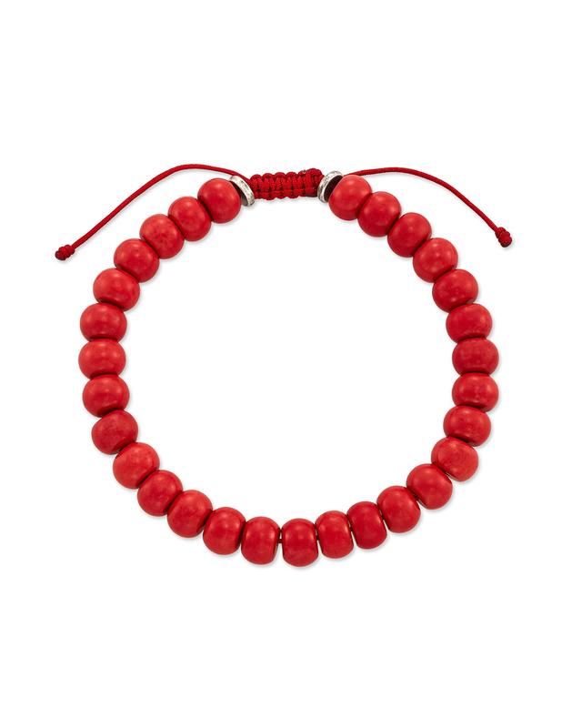Kendra Scott Cade Oxidized Sterling Silver Beaded Bracelet in Red | Magnesite