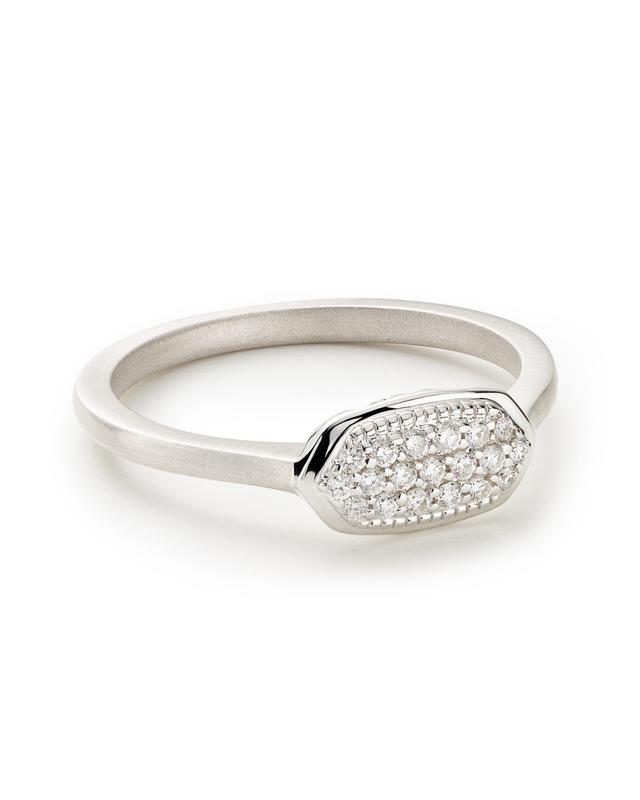 Kendra Scott 0.14 ct Isa Ring in Pave Diamond and 14k White Gold | Diamonds | Size 7