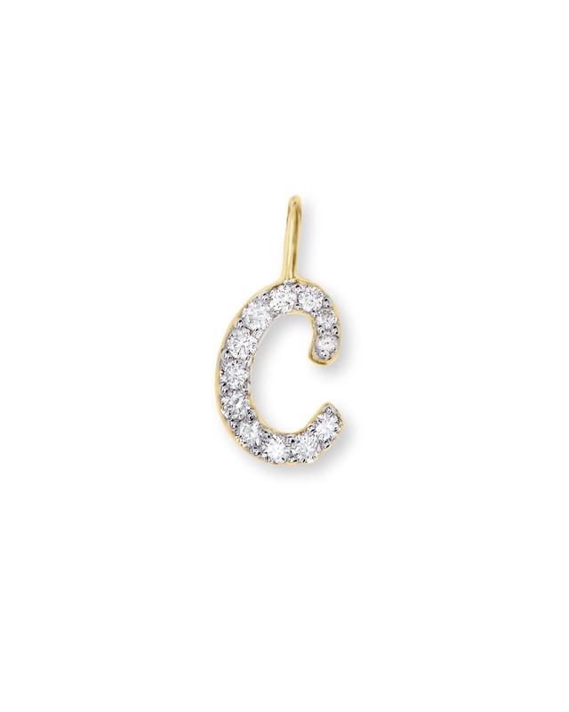Kendra Scott 14k Yellow Gold Letter C Charm in White Diamond | Diamonds