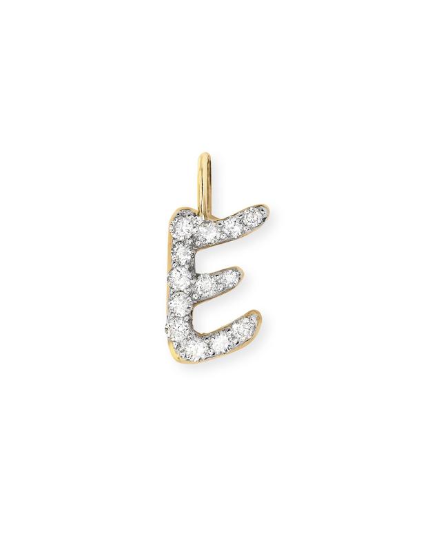 Kendra Scott 14k Yellow Gold Letter E Charm in White Diamond | Diamonds