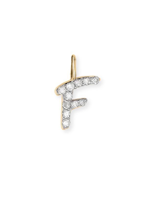 Kendra Scott 14k Yellow Gold Letter F Charm in White Diamond | Diamonds