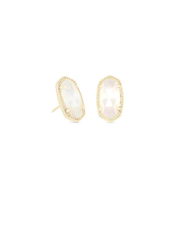 Kendra Scott Ellie Gold Stud Earrings in Ivory Mother-of-Pearl | Mother Of Pearl