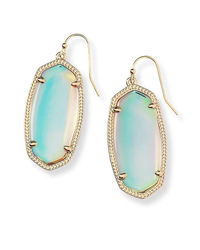 Kendra Scott Elle Gold Drop Earrings in | Dichroic Glass