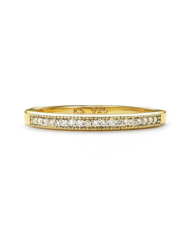 Kendra Scott Ensley 18k Gold Vermeil Band Ring In White Diamond | Diamonds | Size 11